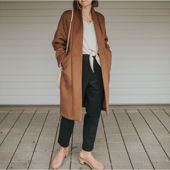 Only Child Sonora Hooded Wool Coat in Umber - Picture 6 of 7